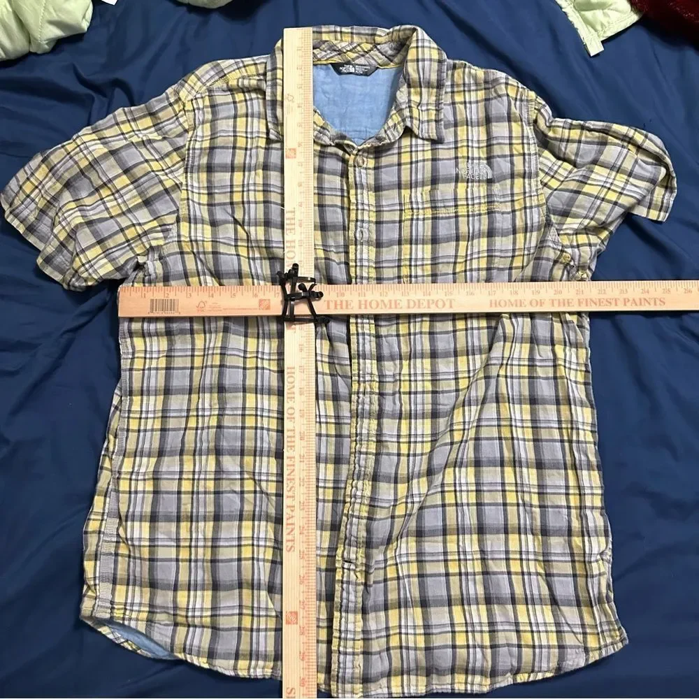 The North Face Men’s Yellow and Gray Casual Button Down Shirt